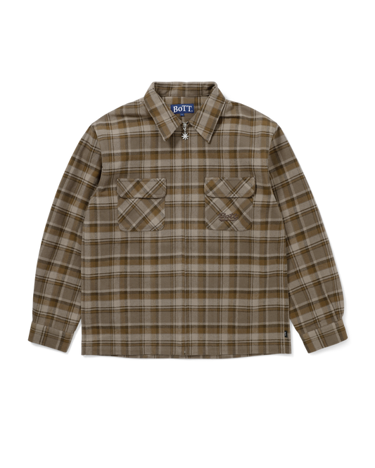 ZIP-UP FLANNEL SHIRT