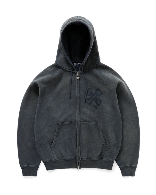 WASHED LUCKEY LOGO ZIP HOODIE