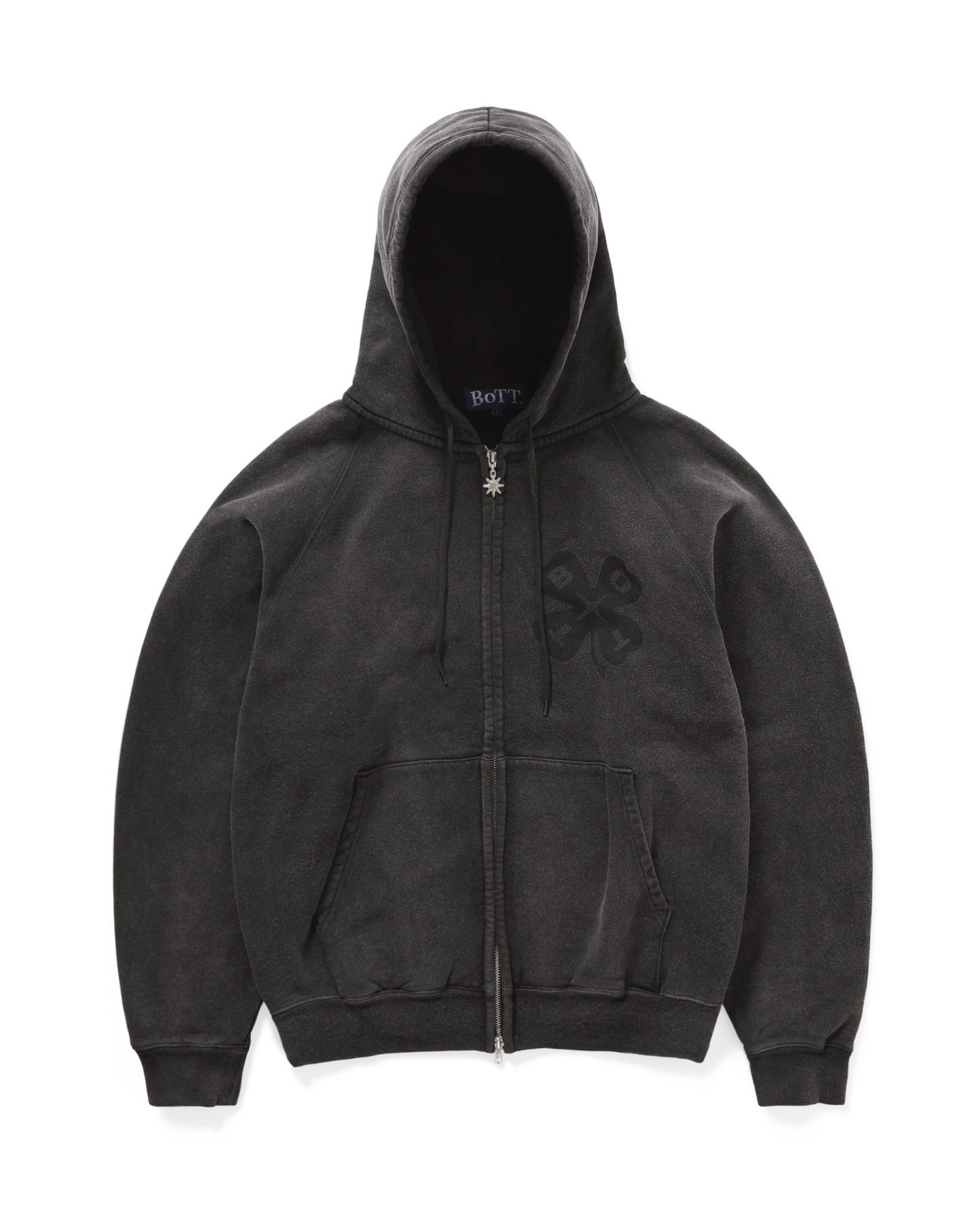 WASHED LUCKEY LOGO ZIP HOODIE