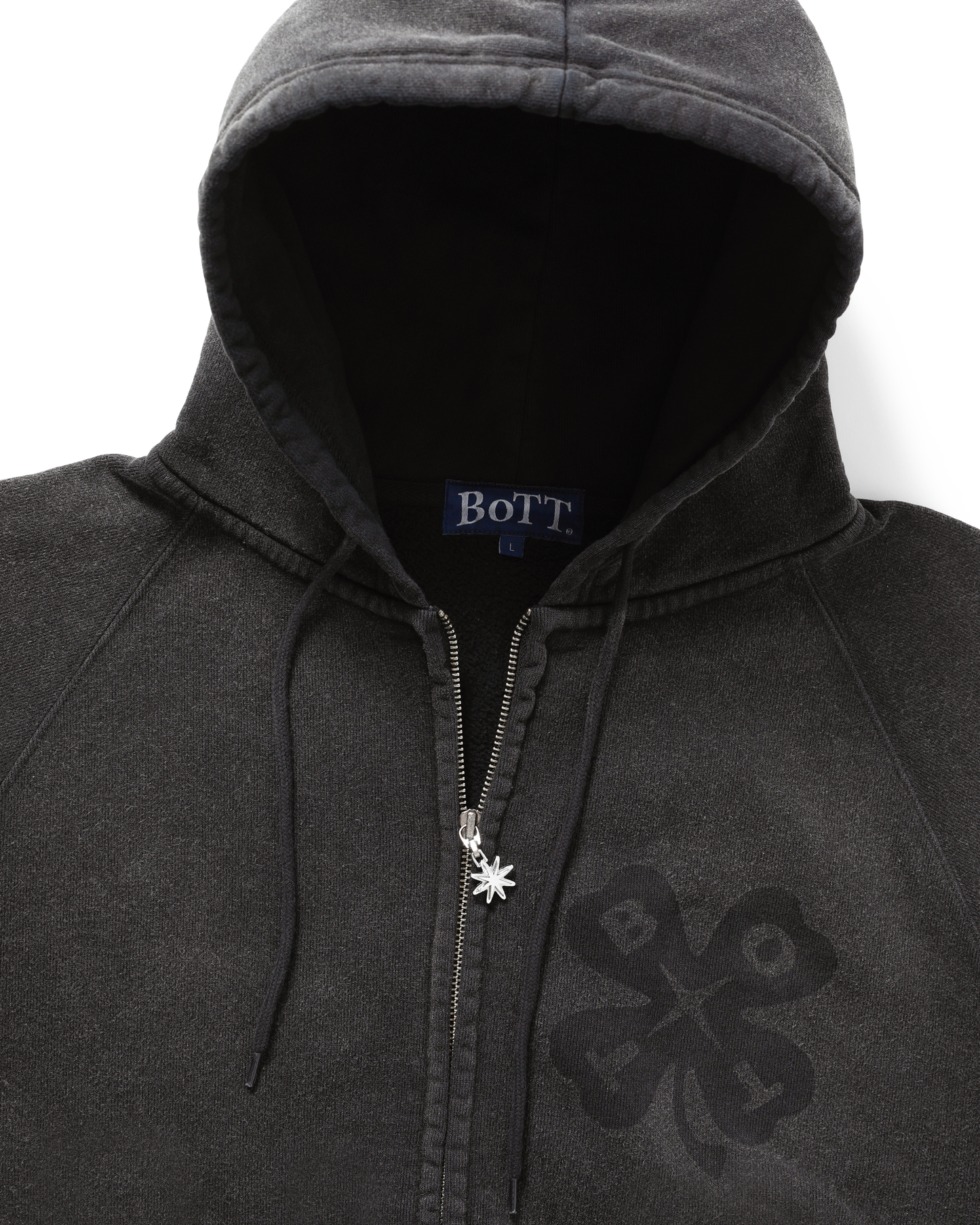 WASHED LUCKEY LOGO ZIP HOODIE