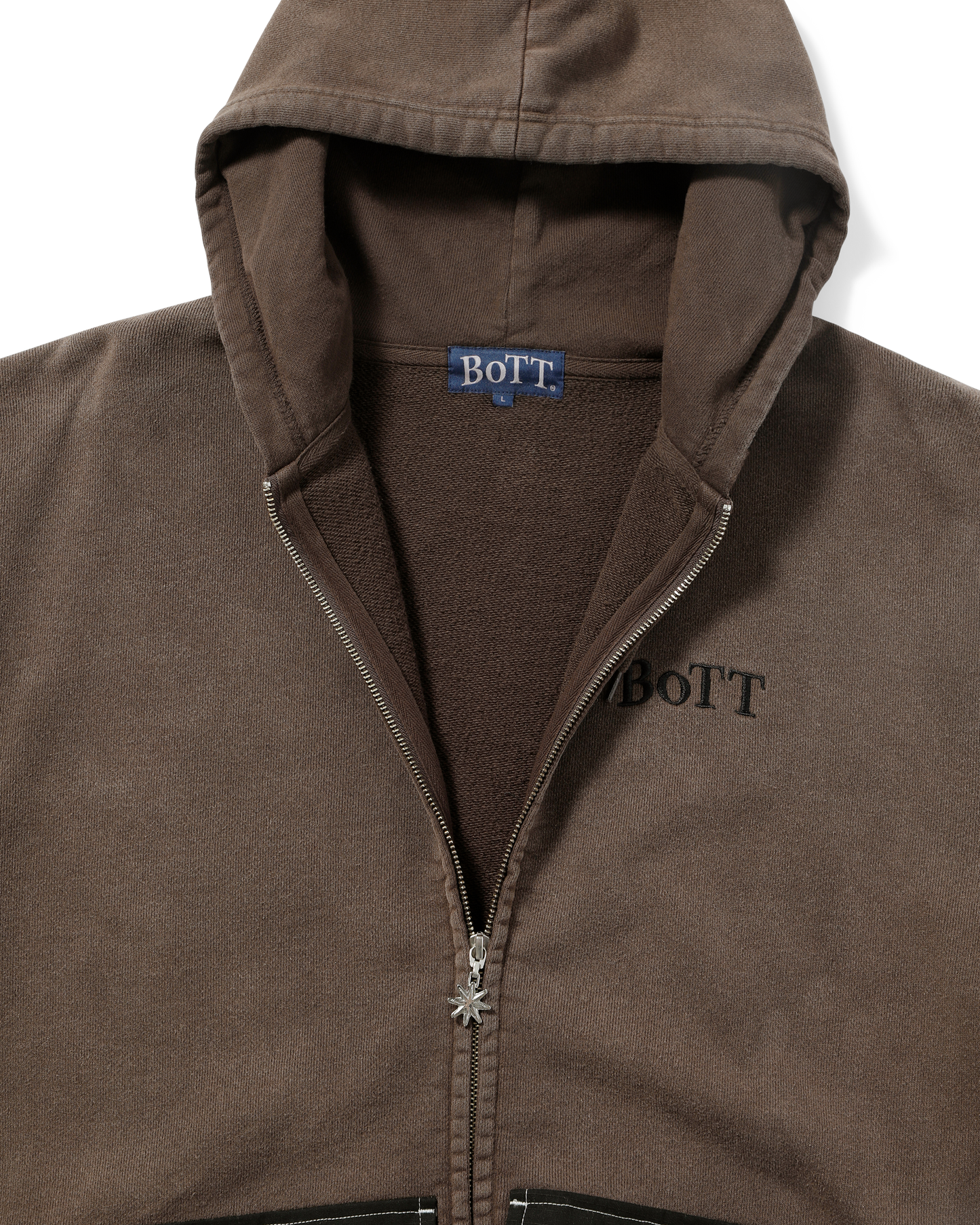 WASHED CARGO POCKET ZIP HOODIE