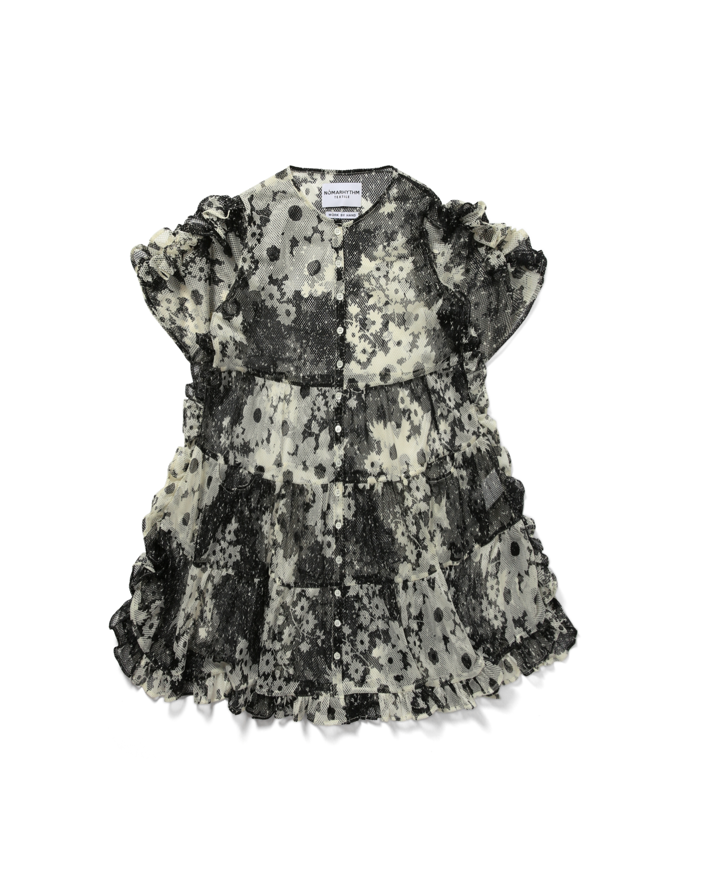 MESH RUFFLE DRESS