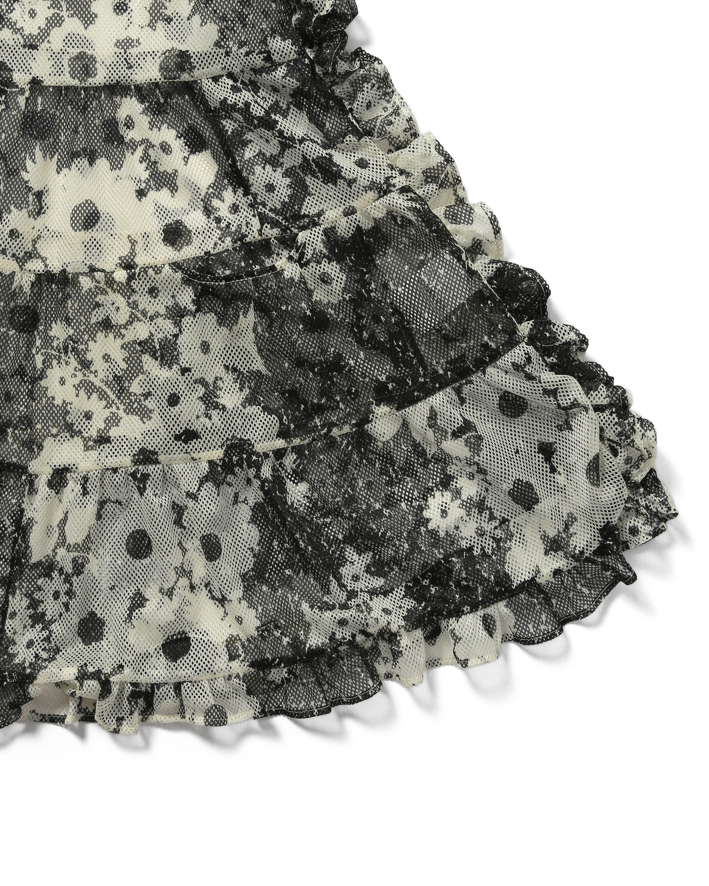 MESH RUFFLE DRESS