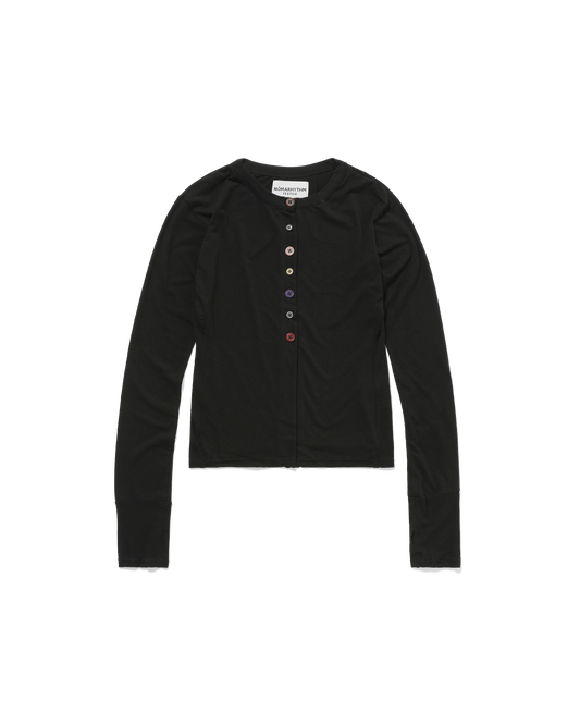 MULTI BUTTON RIB CARDIGAN