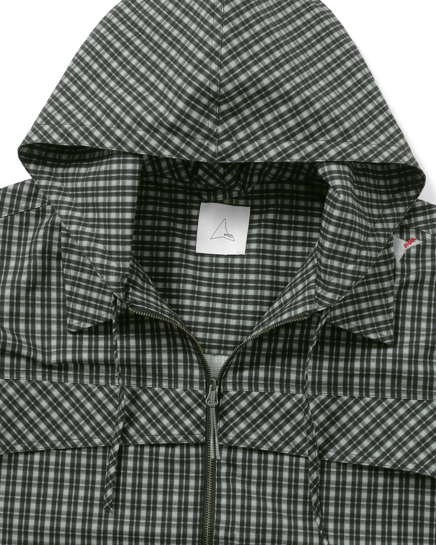 AAIR FLOWEAVE PRINTED CHECK LONG SLEEVE HOODED SHIRT