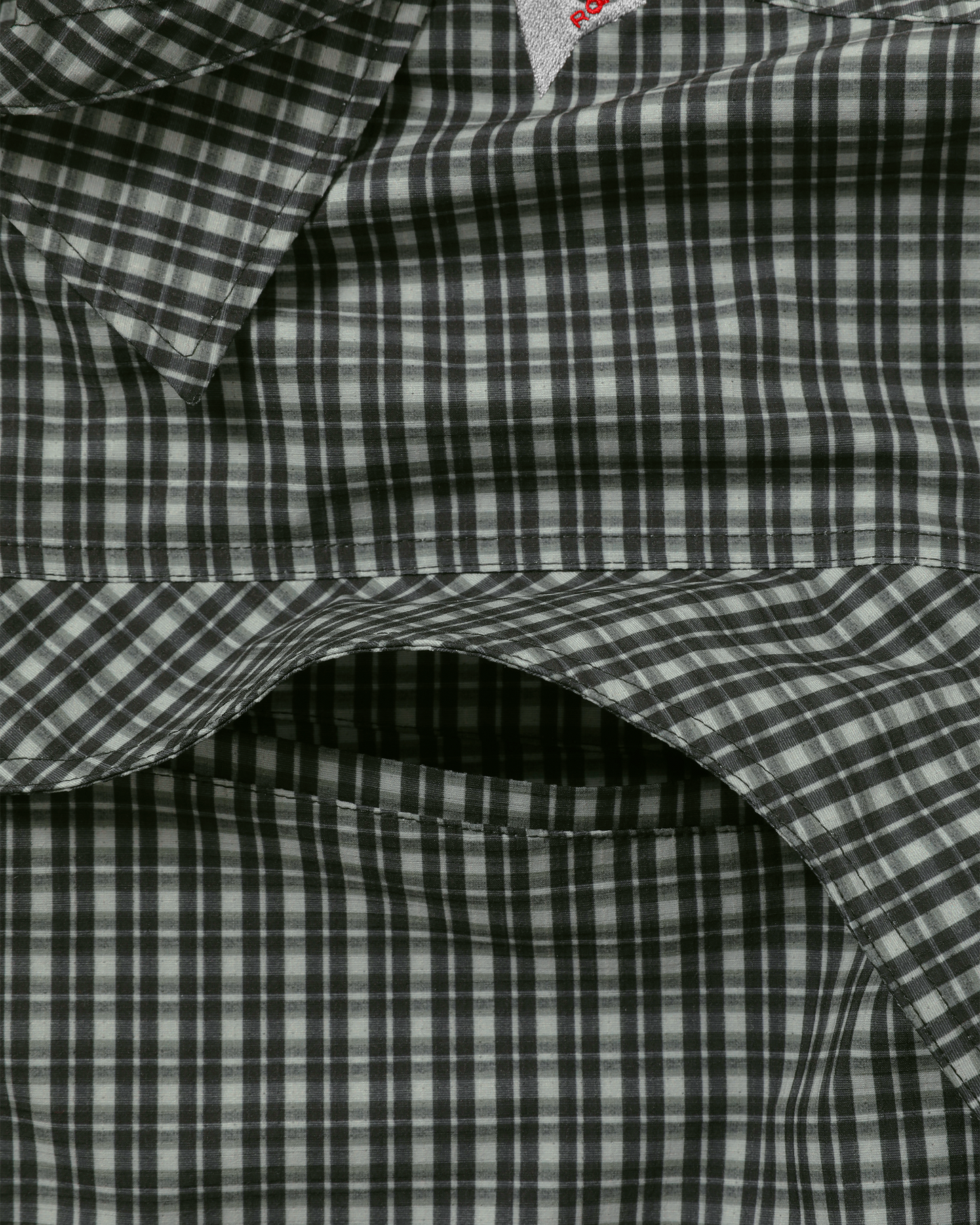 AAIR FLOWEAVE PRINTED CHECK LONG SLEEVE HOODED SHIRT