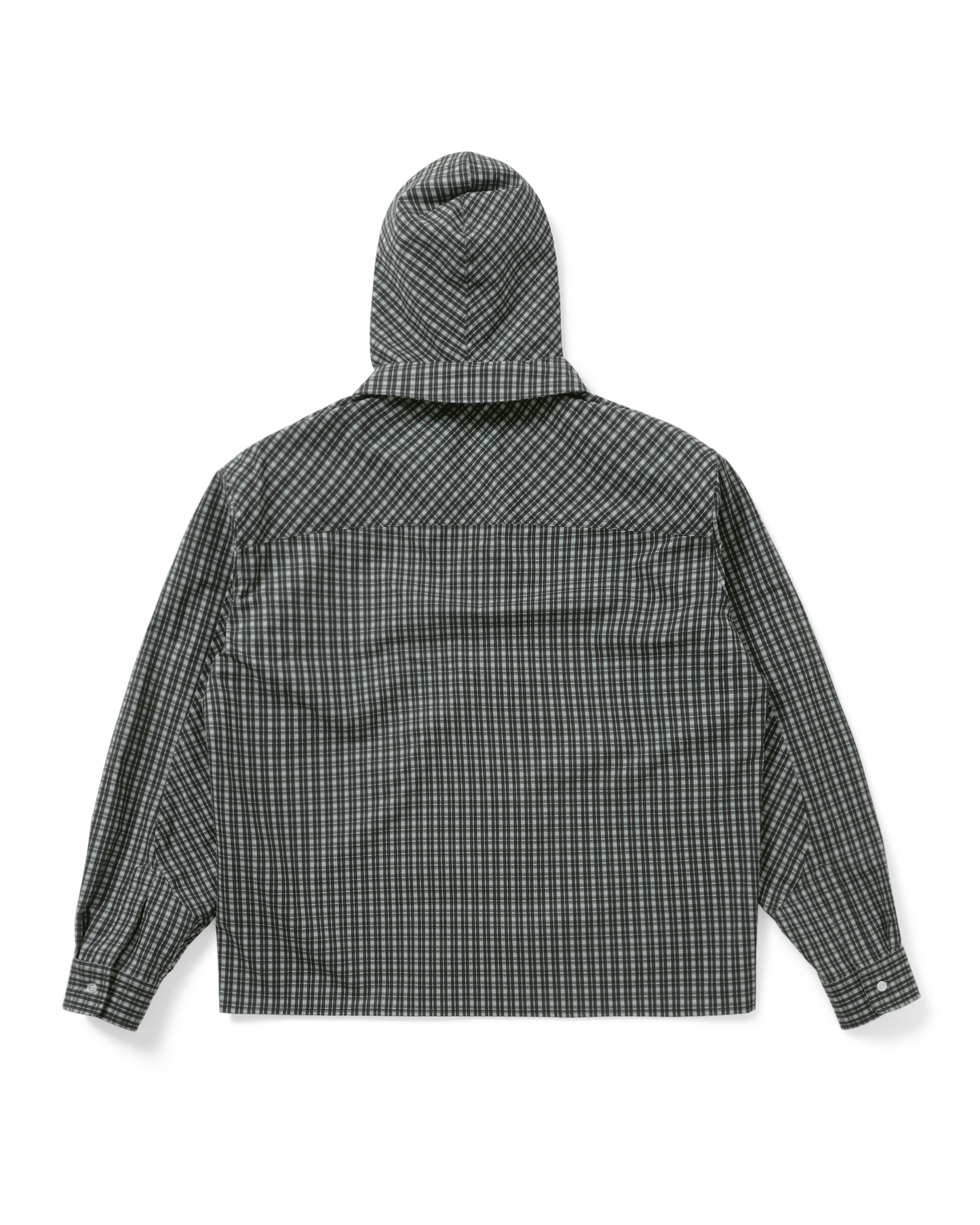 AAIR FLOWEAVE PRINTED CHECK LONG SLEEVE HOODED SHIRT