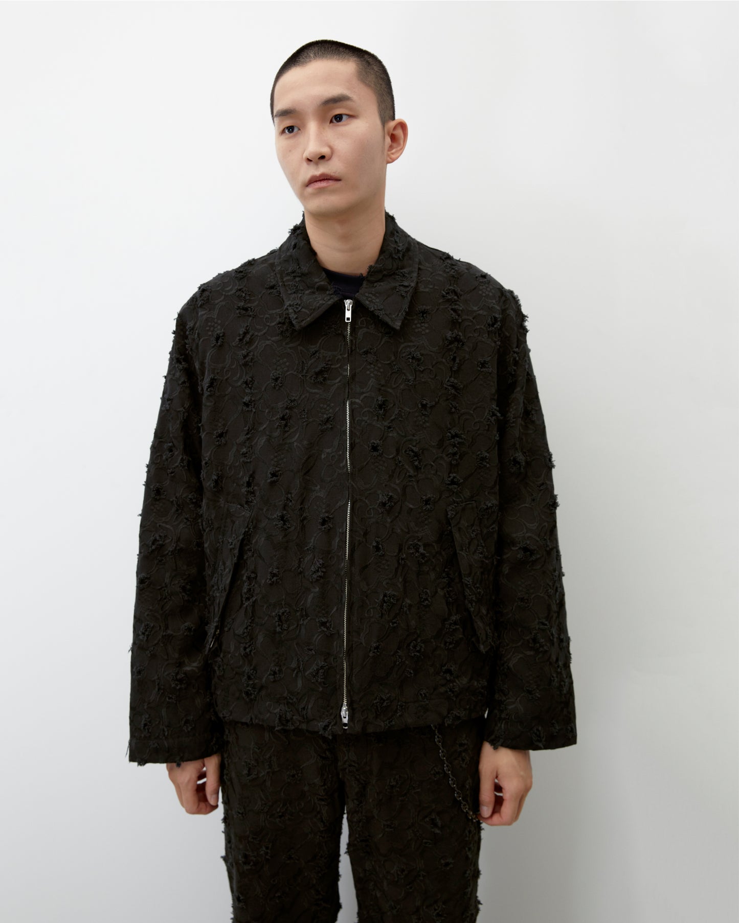 PLEATED ZIP UP JACKET