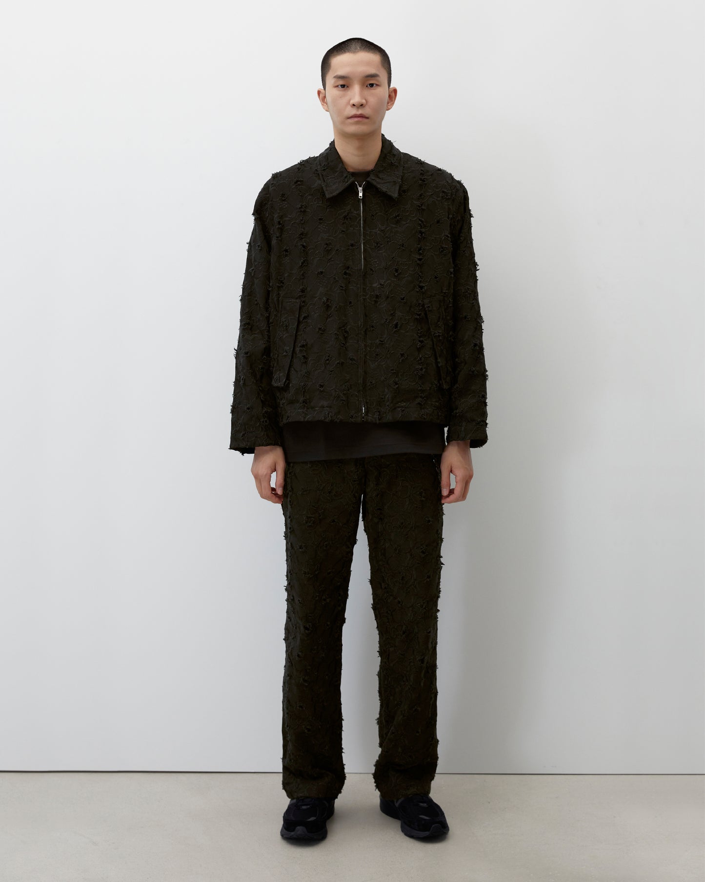 PLEATED ZIP UP JACKET