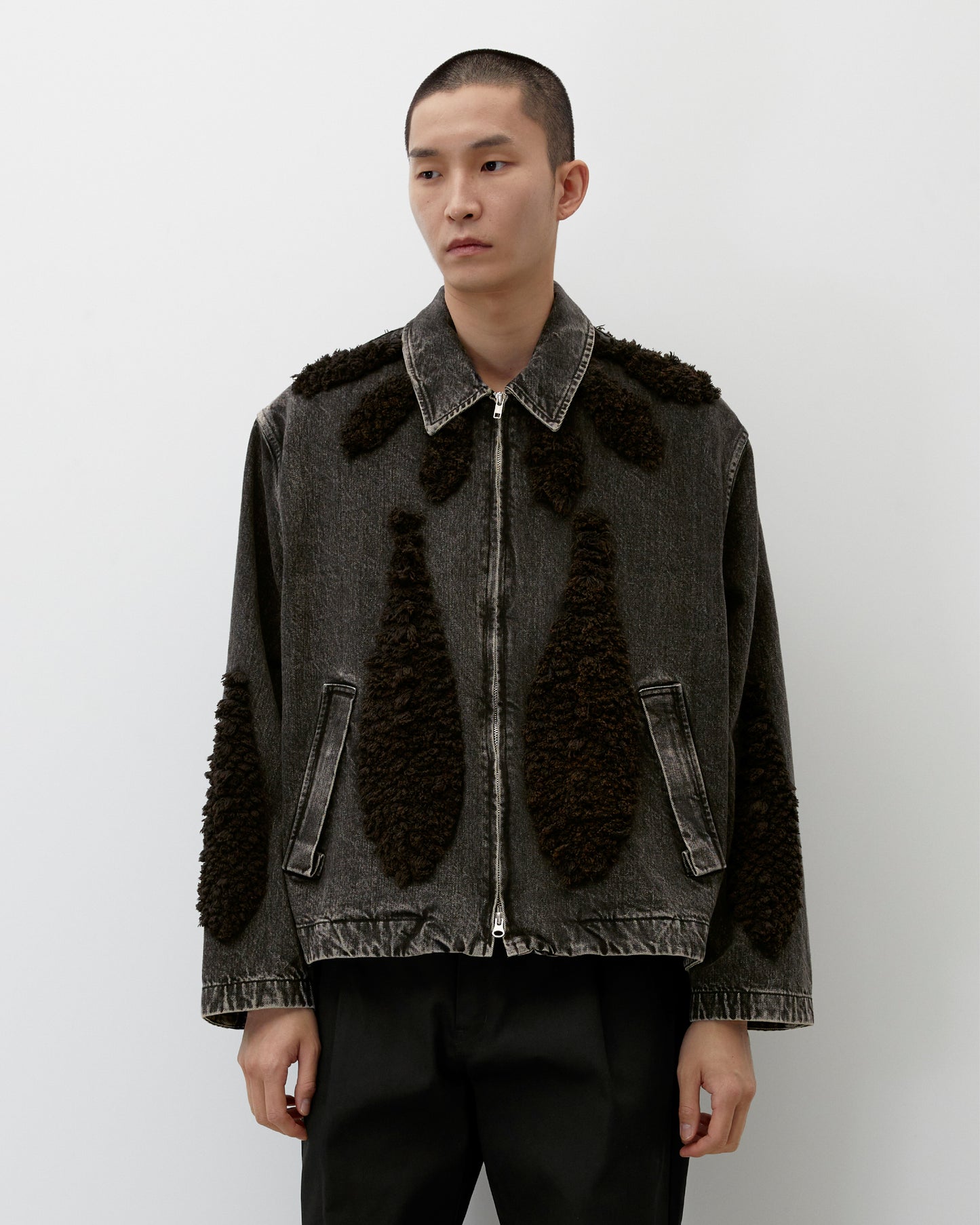 PLEATED ZIP UP JACKET