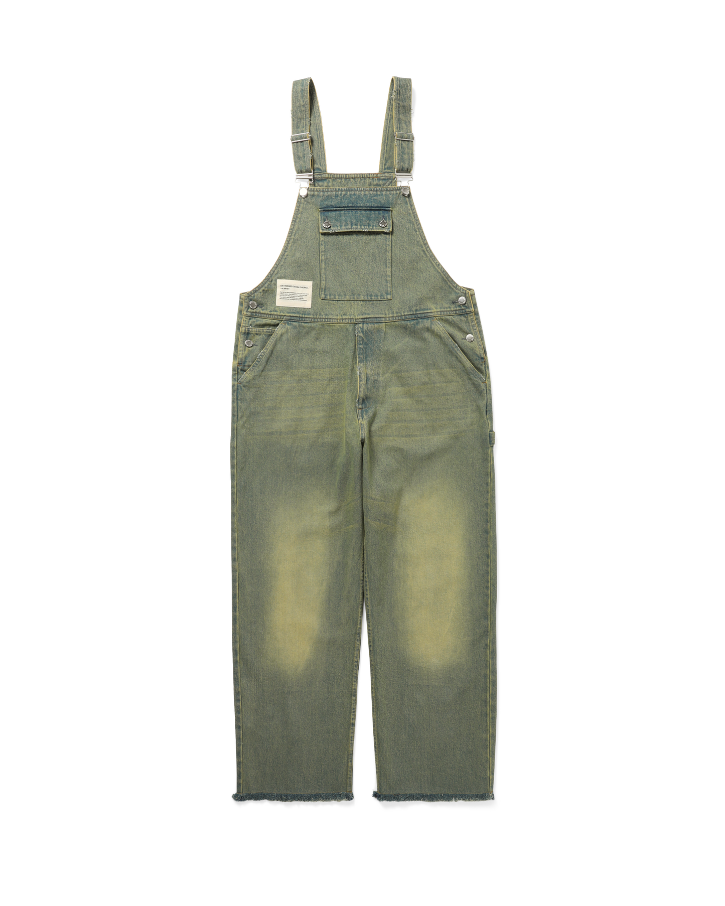 X BIRKENSTOCK "THE ARTIST" DISTRESSED DENIM OVERALL