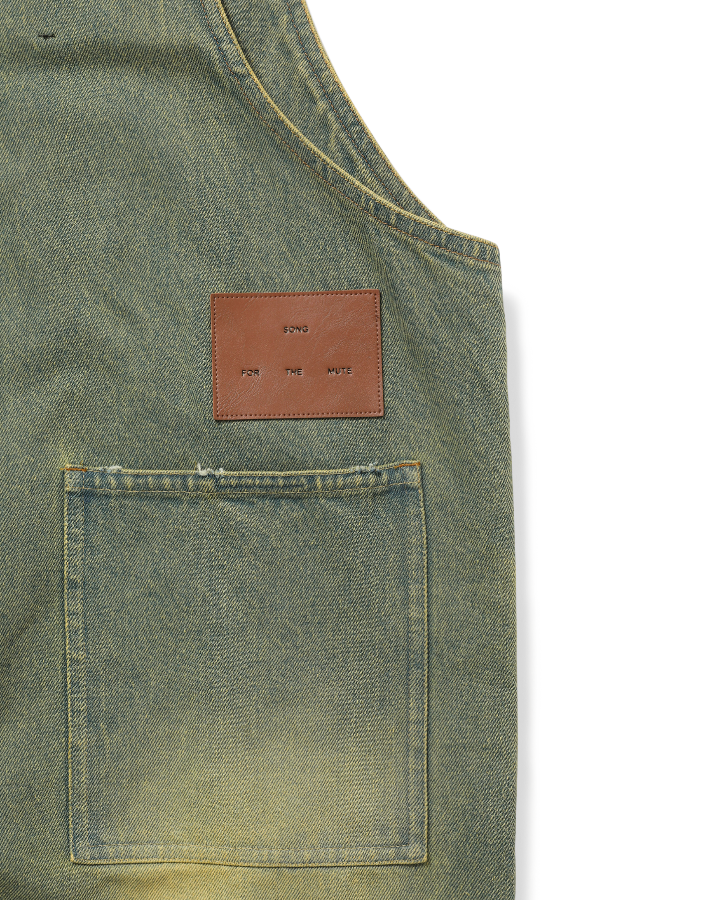 X BIRKENSTOCK "THE ARTIST" DISTRESSED DENIM OVERALL