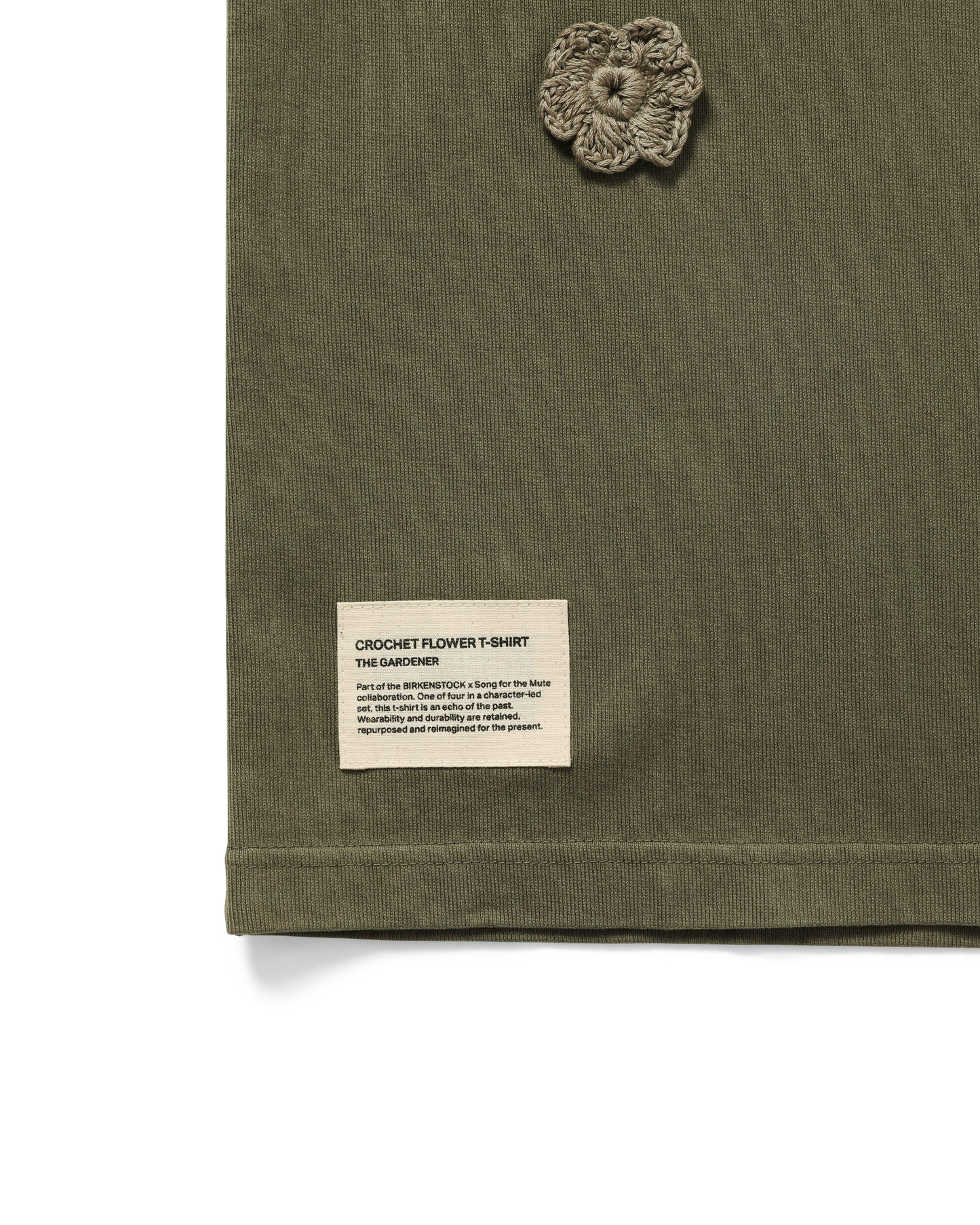 X BIRKENSTOCK "THE GARDENER" CROCHET FLOWER T-SHIRT