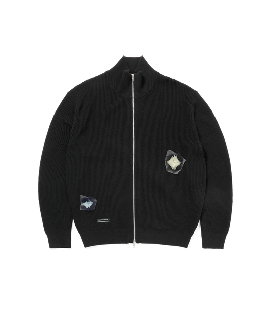 “FLOWER” ZIP UP FUNNEL CARDIGAN