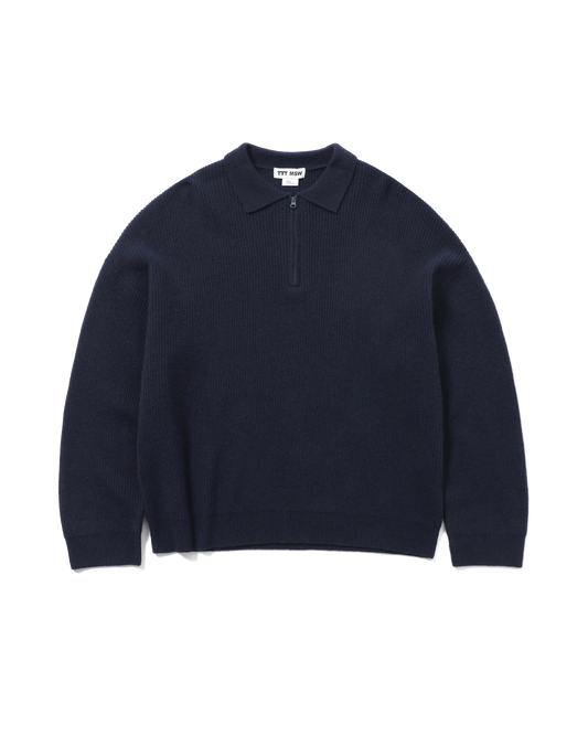 ZIPUP KNIT POLO SHIRT