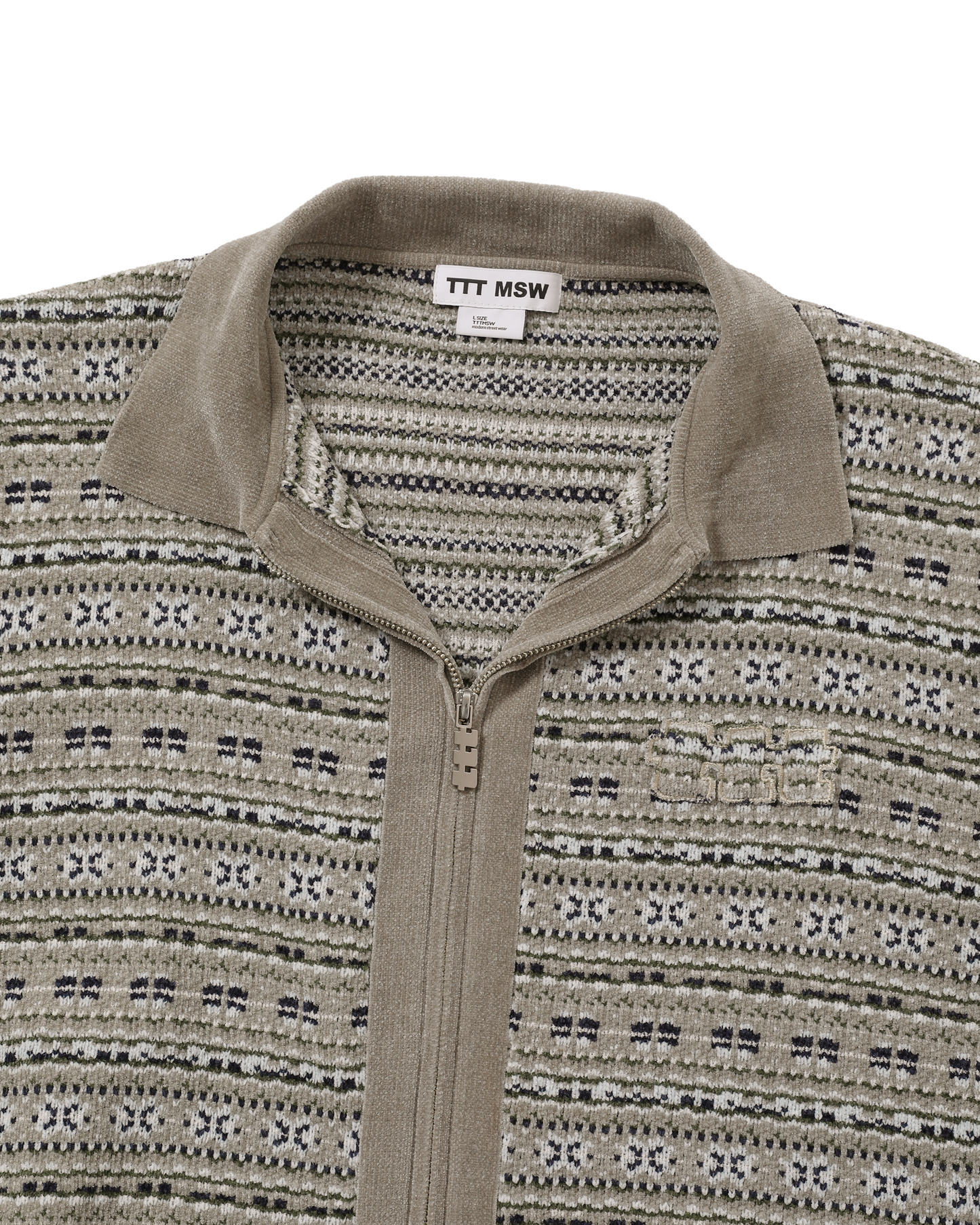 ZIP UP KNIT POLO SHIRT